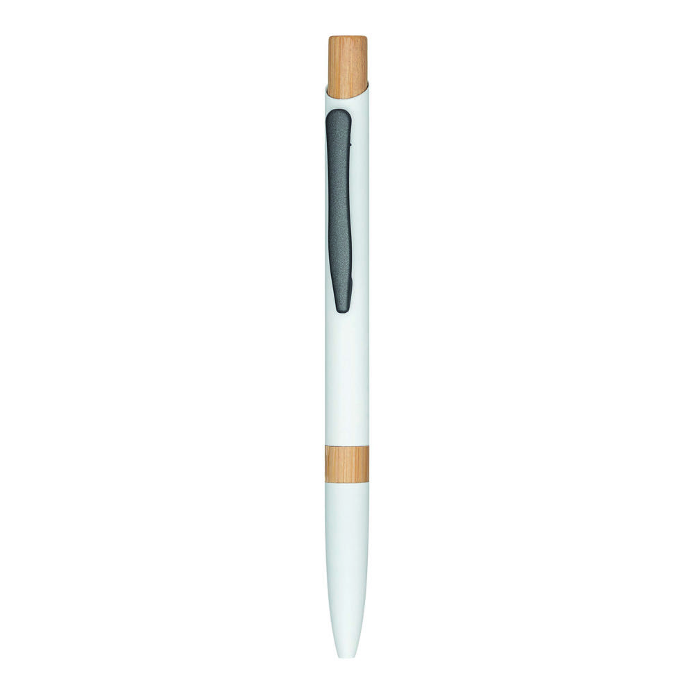 BAMBOO SYMPHONY - Aluminium balpen - met logo of onbedrukt bestellen - wit