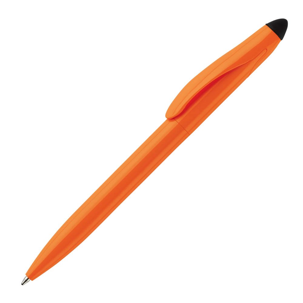 Balpen Touchy stylus hardcolour - voor bedrijven en relatiegeschenken - Oranje / Zwart