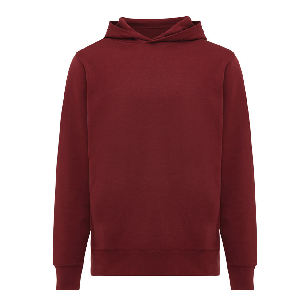 IQONIQ Yengo recycled katoen hoodie met steekzakken - voor bedrijven en relatiegeschenken - bordeauxrood (± PMS 19-1724TCX)