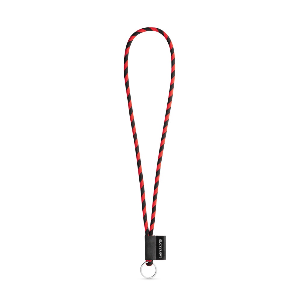 75093. Lanyard Tube Long Set I. Standaard modellen - voor bedrijven en relatiegeschenken - Zwart, Rood