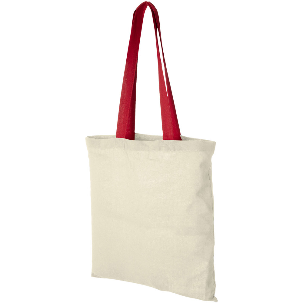 Nevada 100 g/m² katoenen draagtas 7L - voor bedrijven en relatiegeschenken - Natuur, Rood