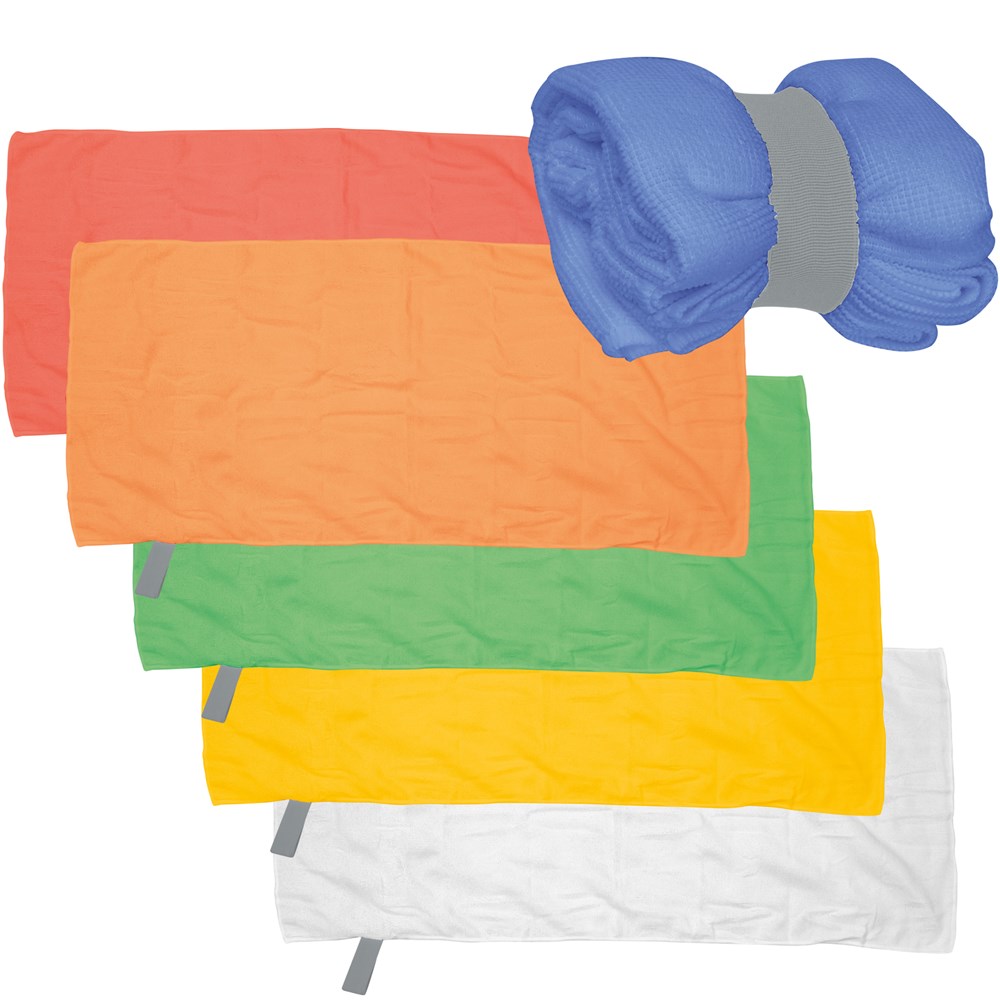 Handdoek van microvezel met elastiek - voor bedrijven en relatiegeschenken