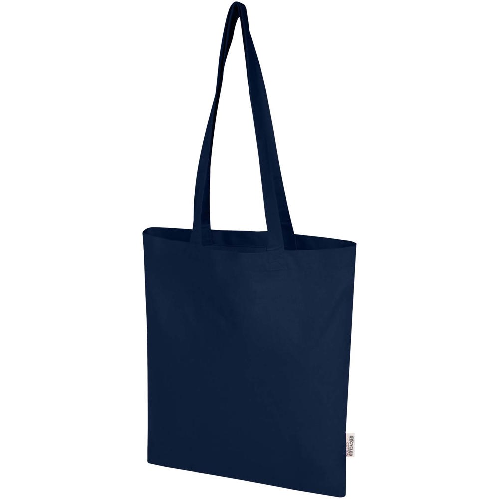 Peru Blend 180 g/m² GRS gerecycleerde katoenen draagtas 7L - met logo of onbedrukt bestellen - Marineblauw