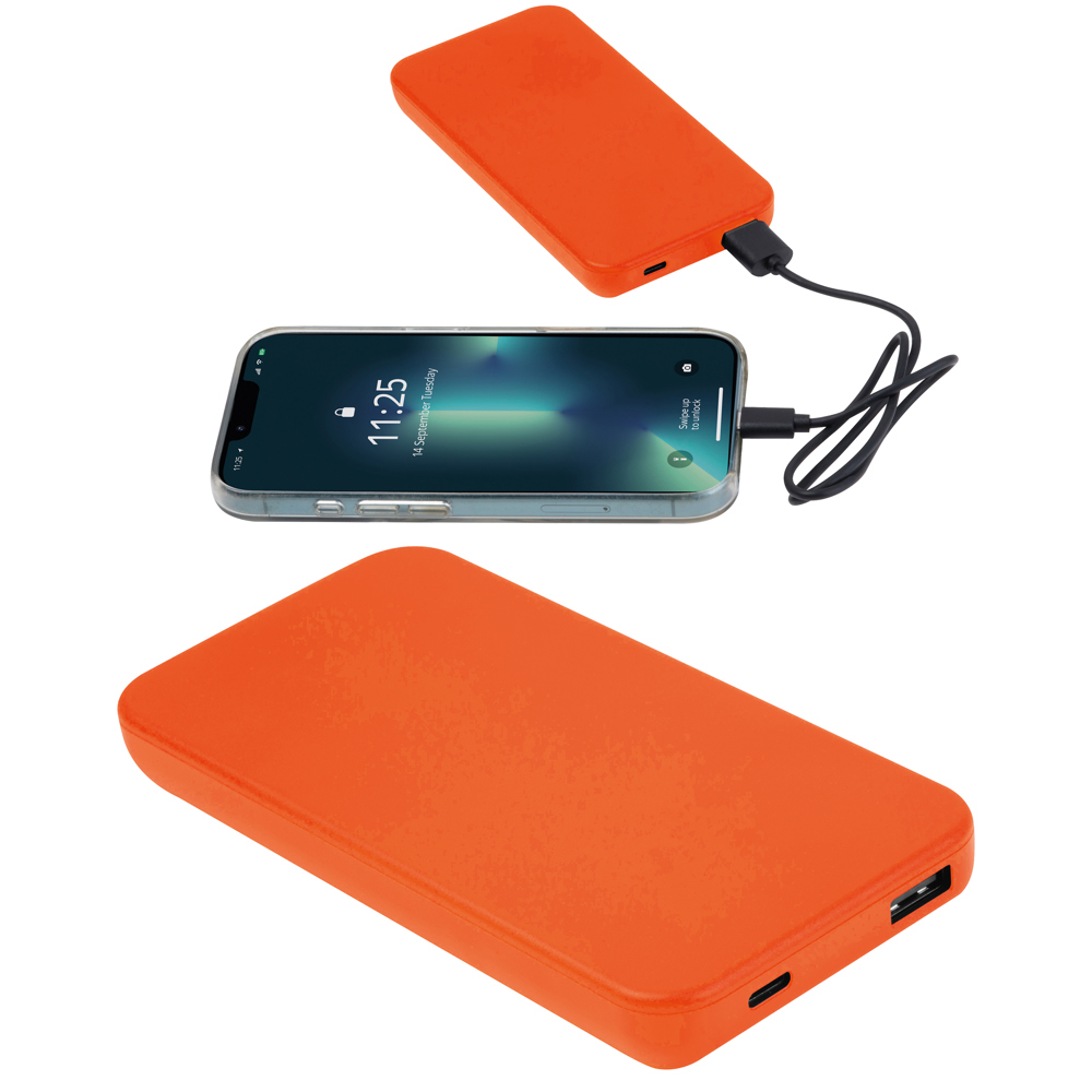 Gerecyclede powerbank 10.000 mAh - Oranje