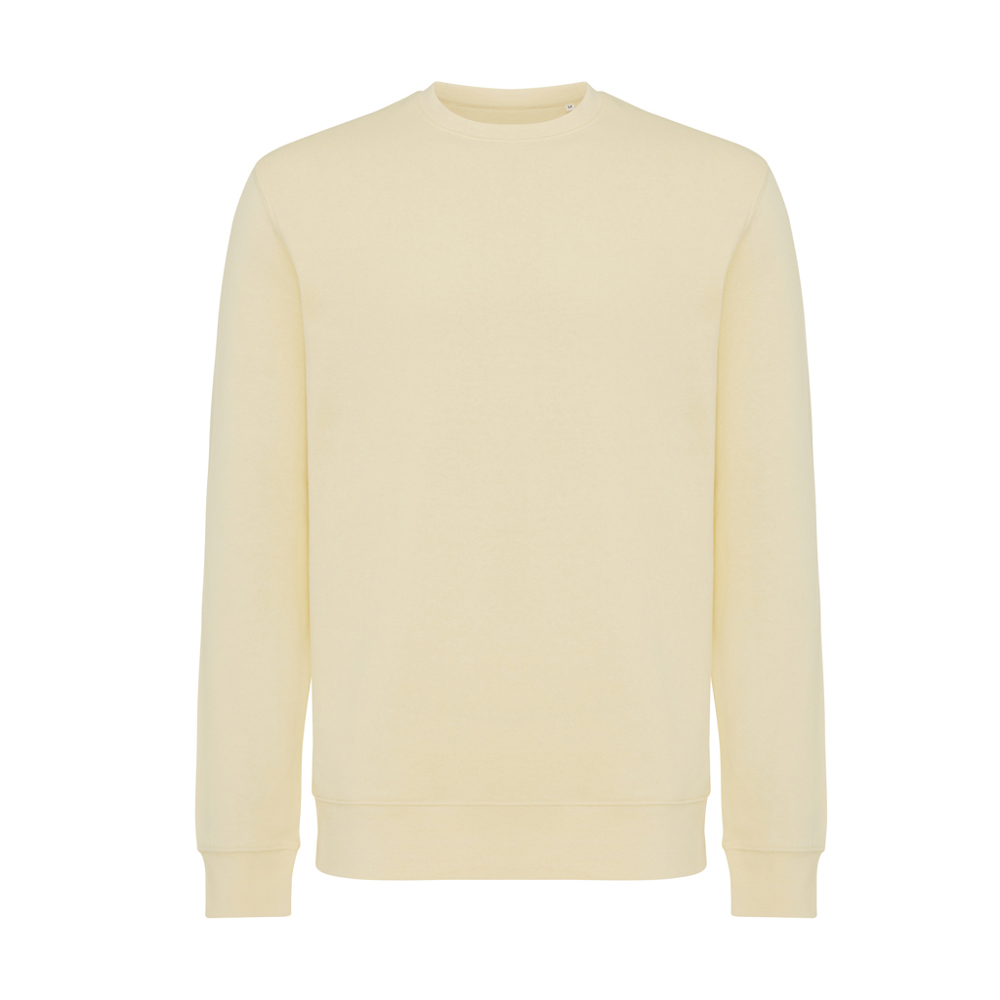 IQONIQ Etosha lichtgewicht gerecycled katoen sweater - kopen of bedrukken - cream yellow (± PMS 12-0717 TCX)