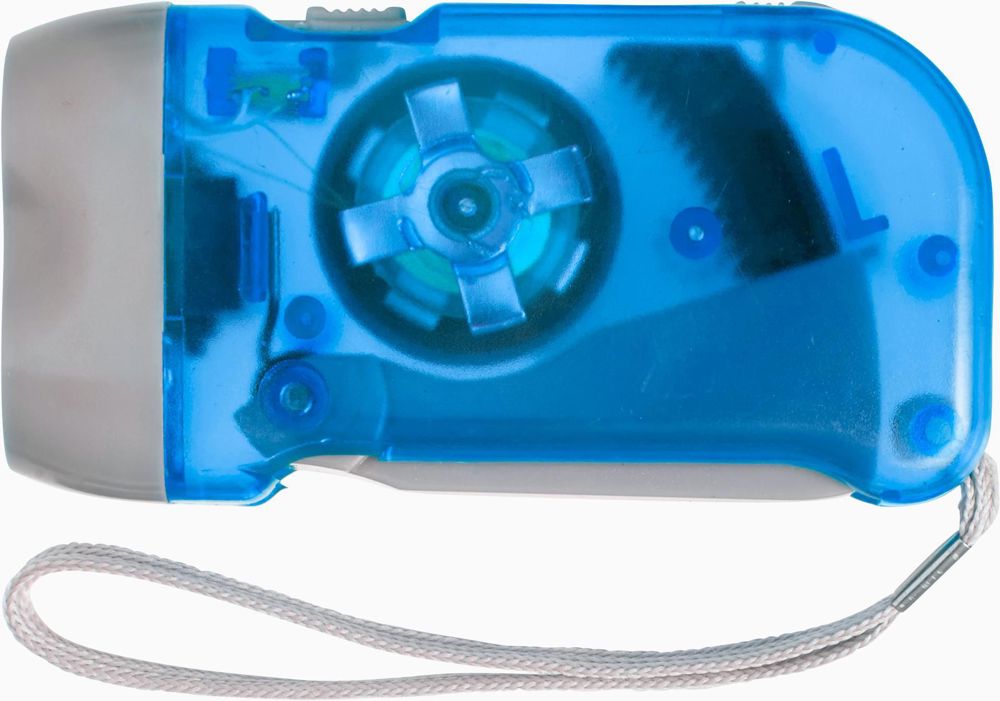 ABS dynamo zaklamp Tristan - kopen of bedrukken - kobaltblauw