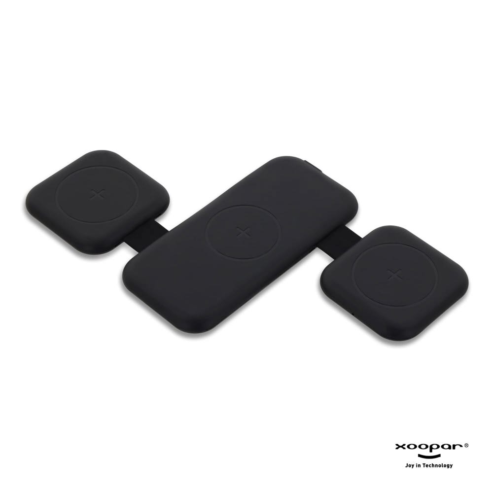 3188 | Xoopar Trafold 3 Wireless charger 15W - voor bedrijven en relatiegeschenken - Zwart