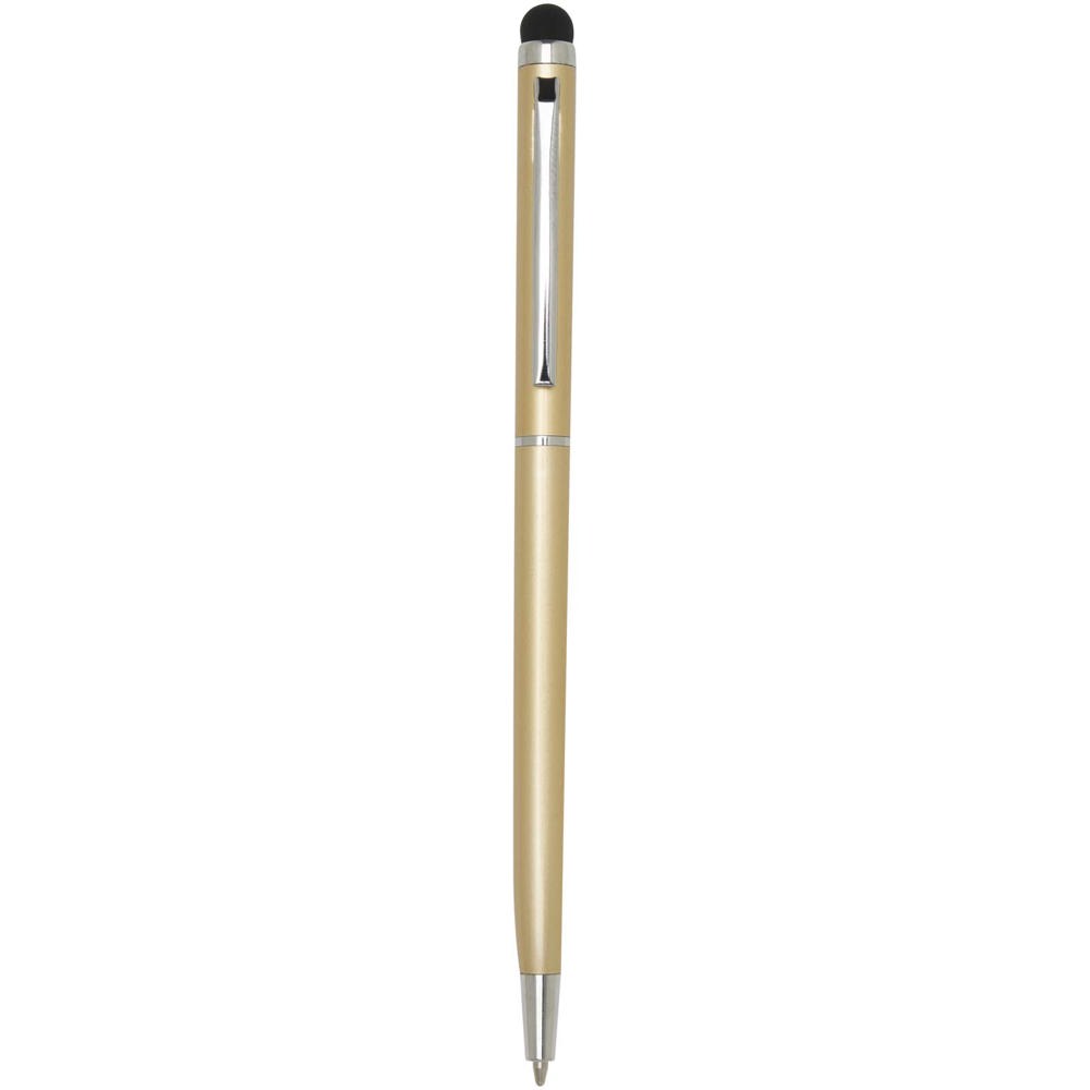 Ore aluminium balpen met stylus (blauwe inkt) - met logo of onbedrukt bestellen - Champagne