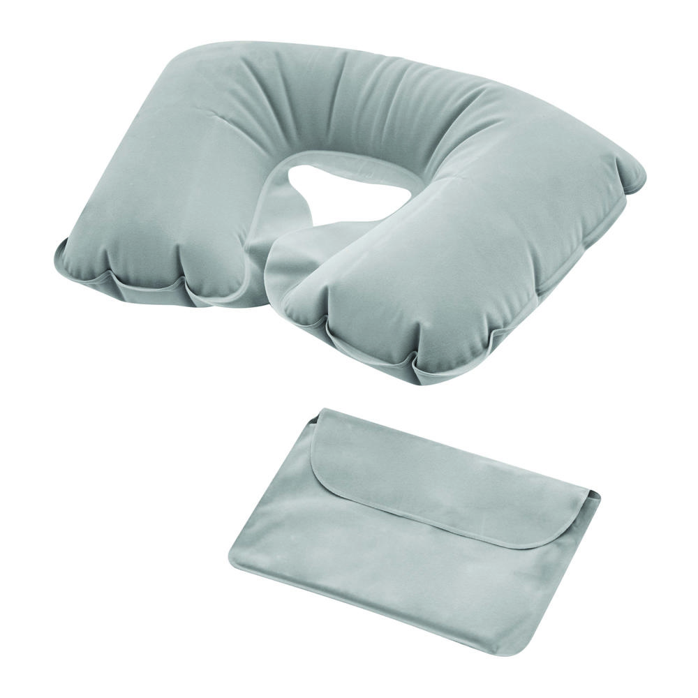 COMFORTABLE - Opblaasbaar nekkussen - voor bedrijven en relatiegeschenken - Grijs