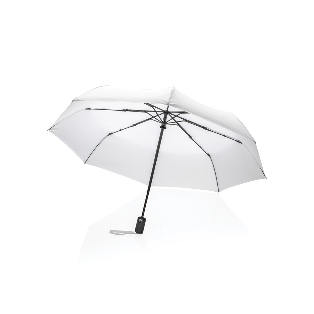 21" Impact AWARE™ RPET 190T auto open/dicht paraplu - voor bedrijven en relatiegeschenken - wit (± PMS White)