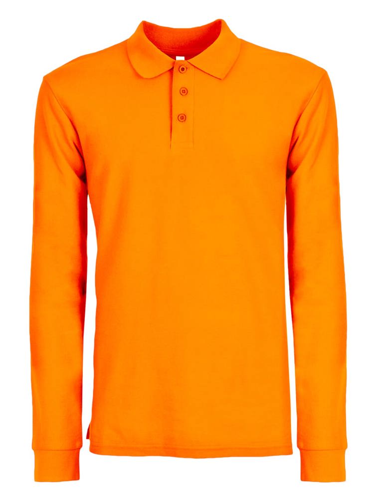 BS Evolution long sleeve polo, 180 gr/m² - voor bedrijven en relatiegeschenken - Safety Orange (PMS 804C)