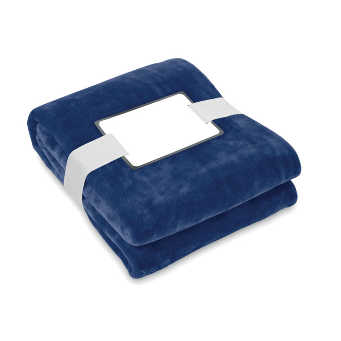 LOGAN - RPET fleecedeken 280gr/m² - voor bedrijven en relatiegeschenken - Blauw