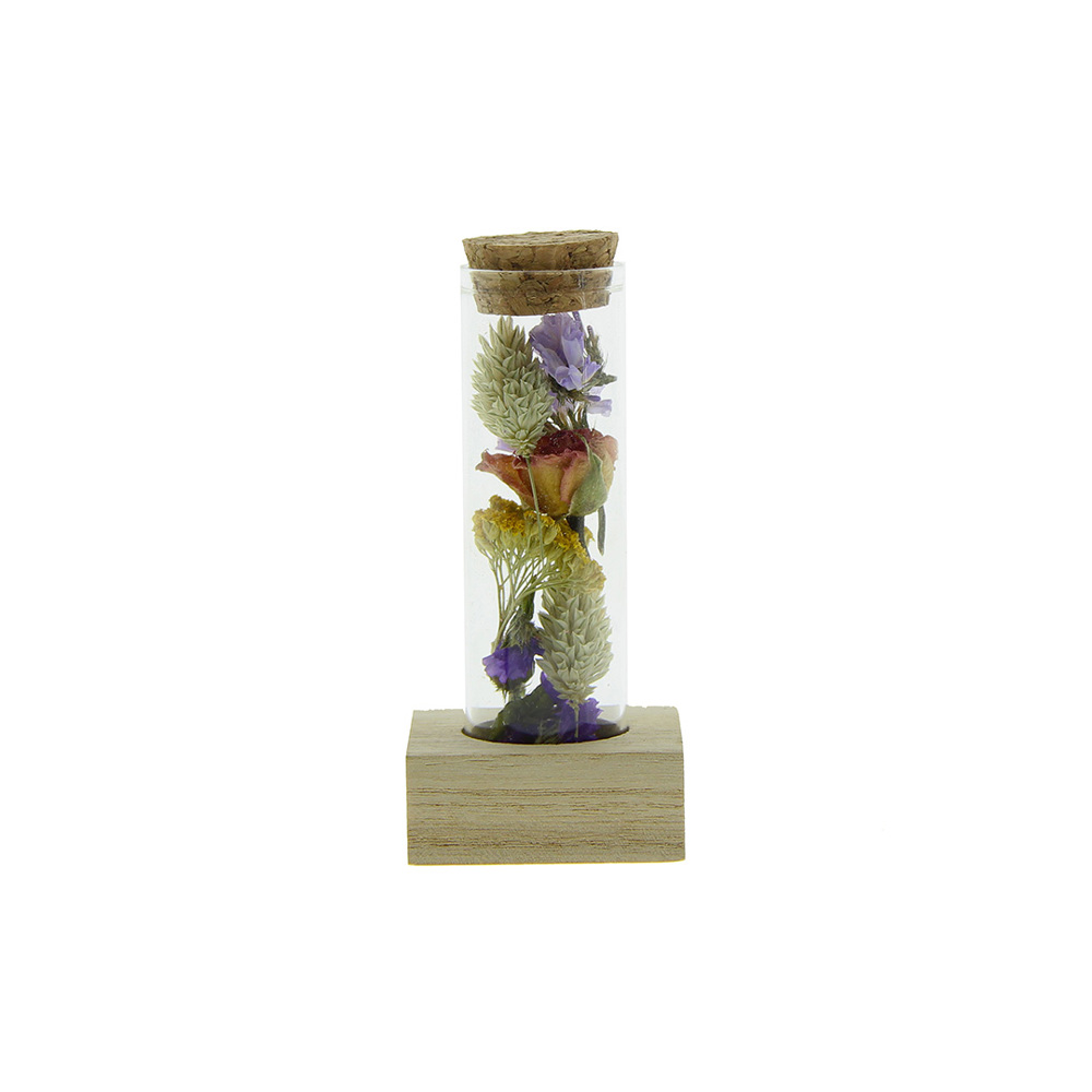 Dried Flowers - Single tube & wood - voor bedrijven en relatiegeschenken - Multicolor