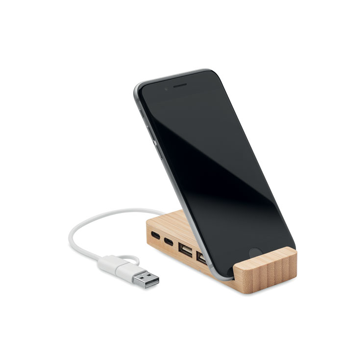 HUBSTAND - Bamboe USB hub 4 poorten