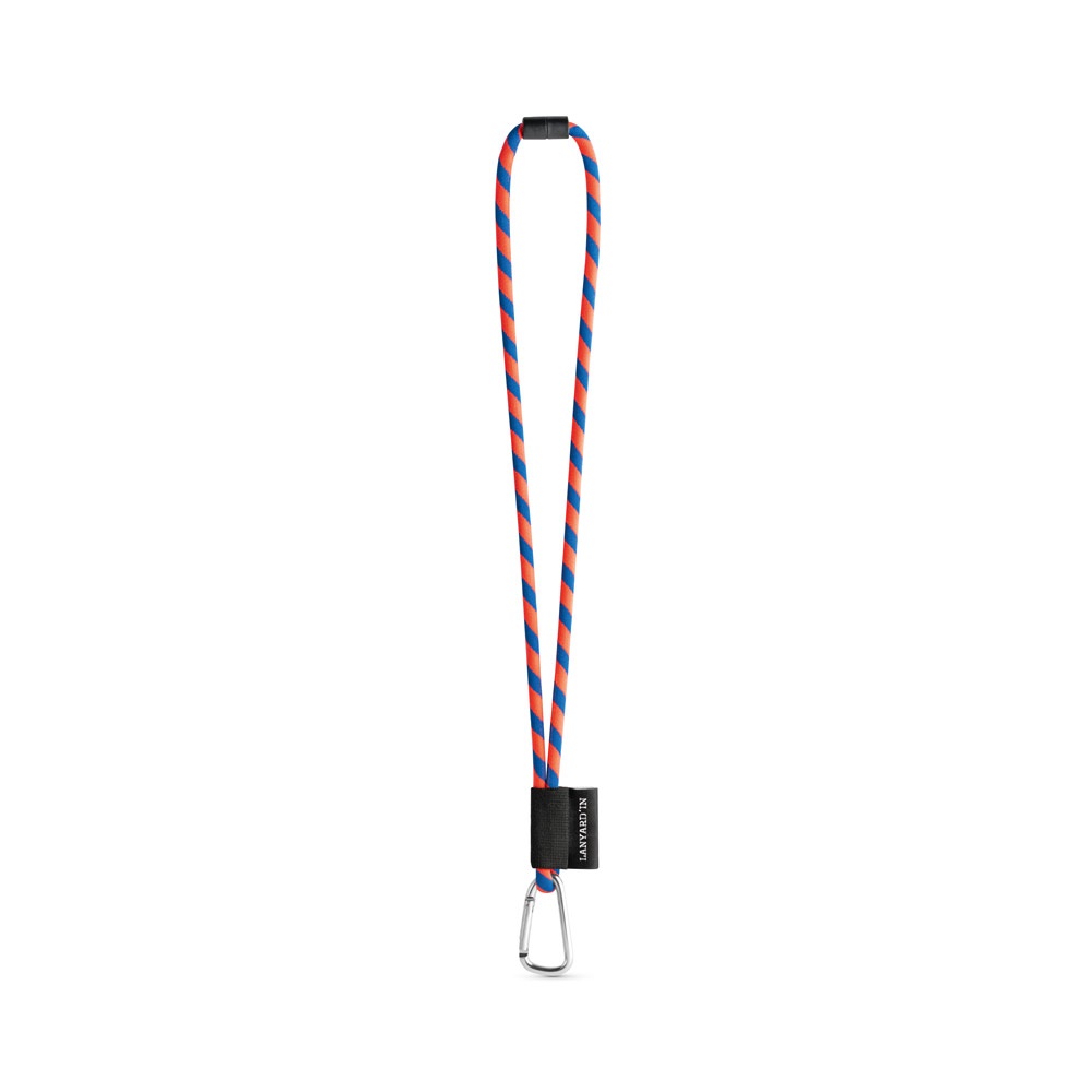 75089. Lanyard Tube Long Set II. Standaard modellen - voor bedrijven en relatiegeschenken - Oranje hexachrome, Royal blauw