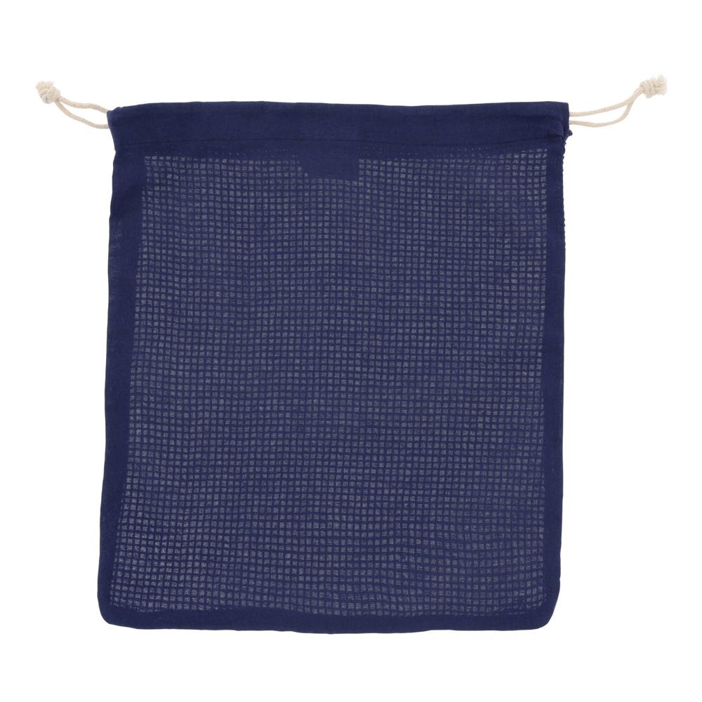 Herbruikbaar groente & fruit zakje OEKO-TEX® katoen 25x30cm - bedrukt of onbedrukt verkrijgbaar - donkerblauw