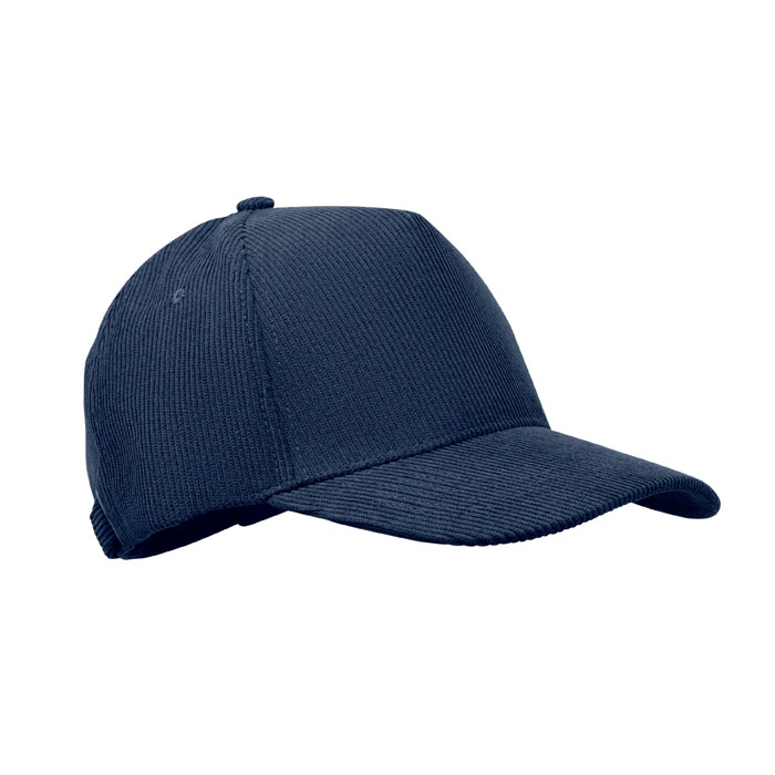 WALE - 5 panelen corduroy baseballcap - voor bedrijven en relatiegeschenken - Blauw