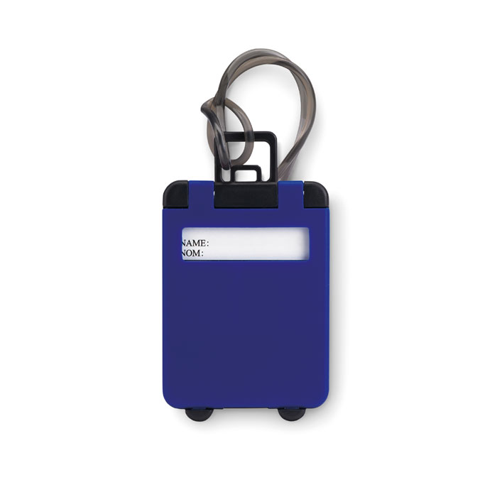 TRAVELLER - Kunststof bagagelabel - met logo of onbedrukt bestellen - Royal Blauw