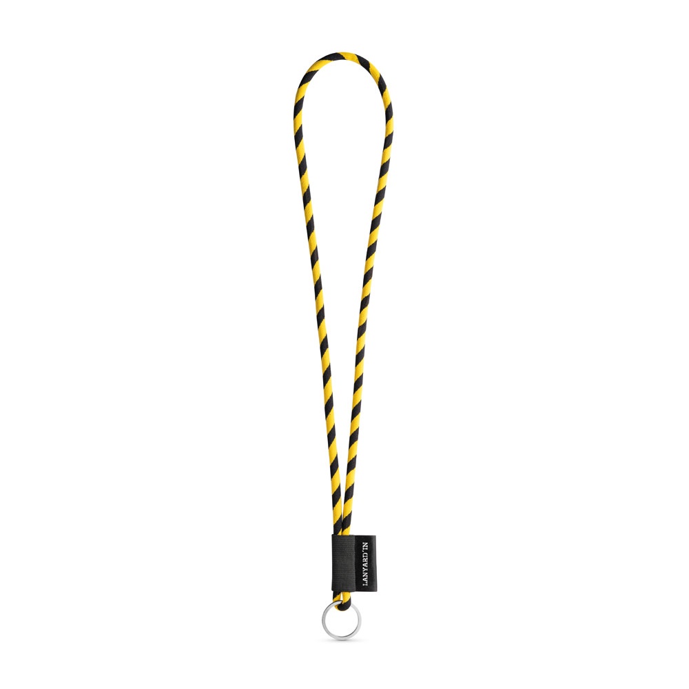 75093. Lanyard Tube Long Set I. Standaard modellen - voor bedrijven en relatiegeschenken - Zwart, Geel