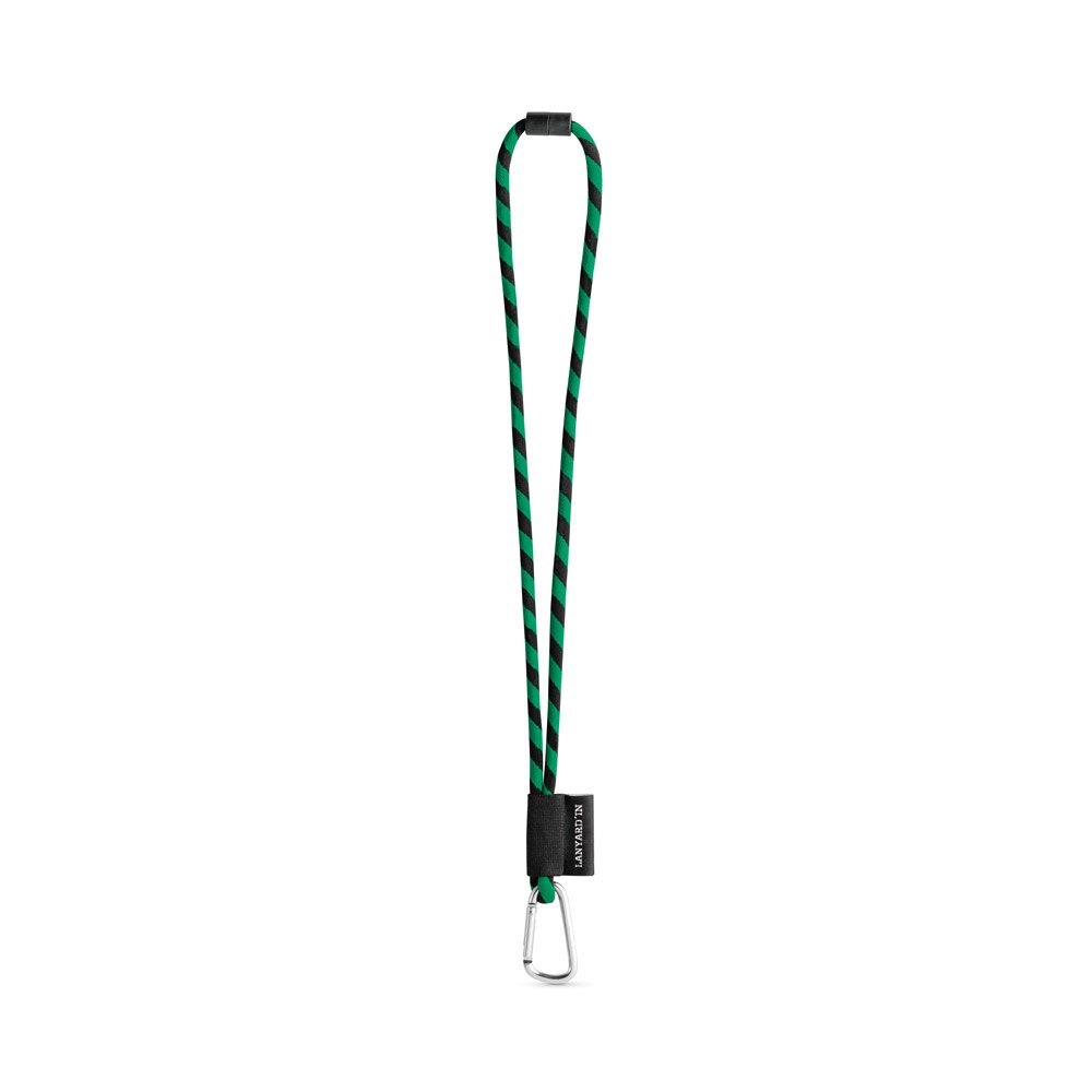 75089. Lanyard Tube Long Set II. Standaard modellen - voor bedrijven en relatiegeschenken - Zwart, Groen