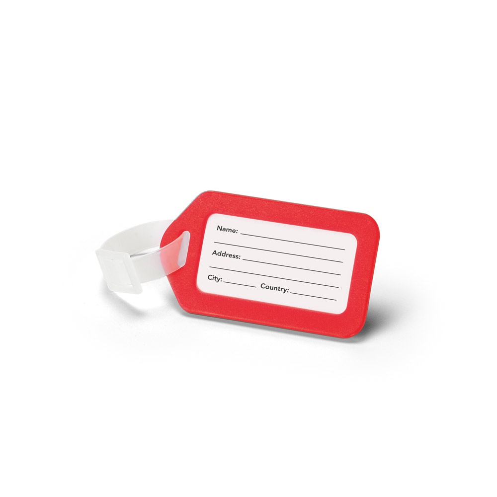 FINDO. Bagagelabel van PP - kopen of bedrukken - rood