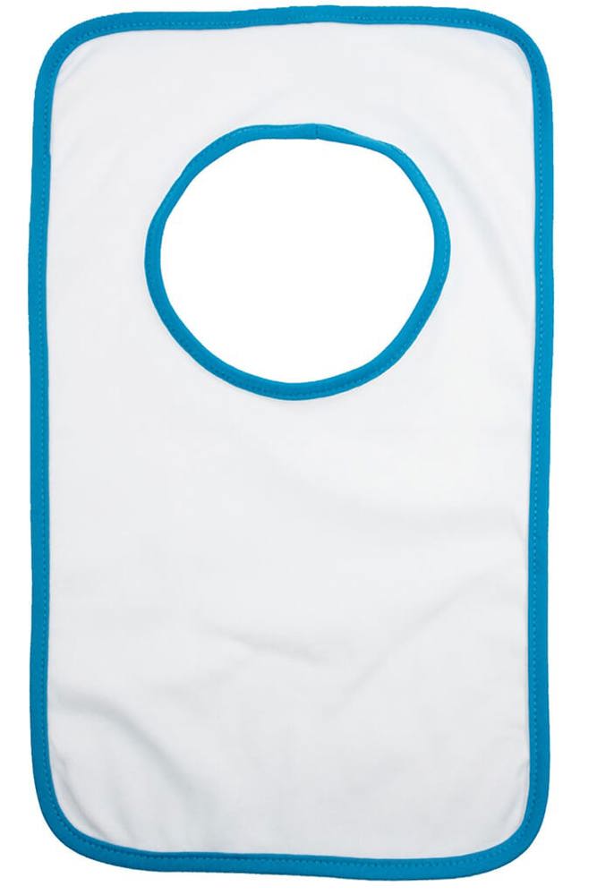Baby slabbetje - kopen of bedrukken - Wit (WHITE) / Lichtblauw