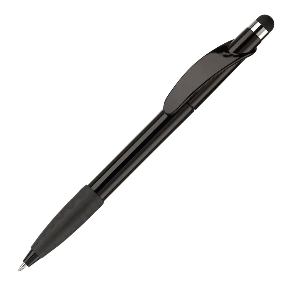 Balpen Cosmo stylus hardcolour - bedrukt of onbedrukt verkrijgbaar - Zwart / Zwart