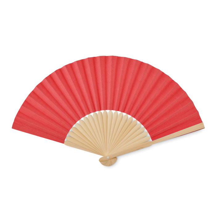 FANNY PAPER - Waaier bamboe - met logo of onbedrukt bestellen - Rood