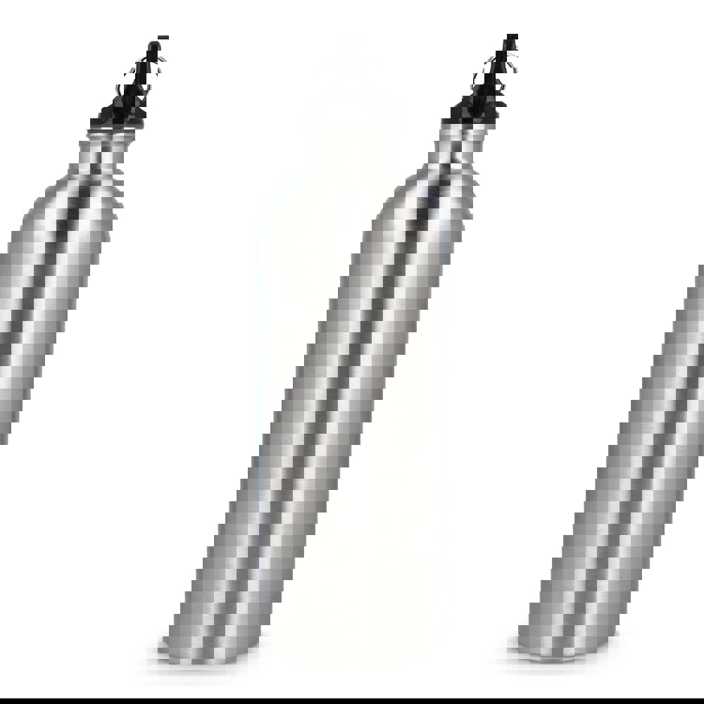 Gerecycled RVS Enkelwandige fles met Karabijnhaak 500ml