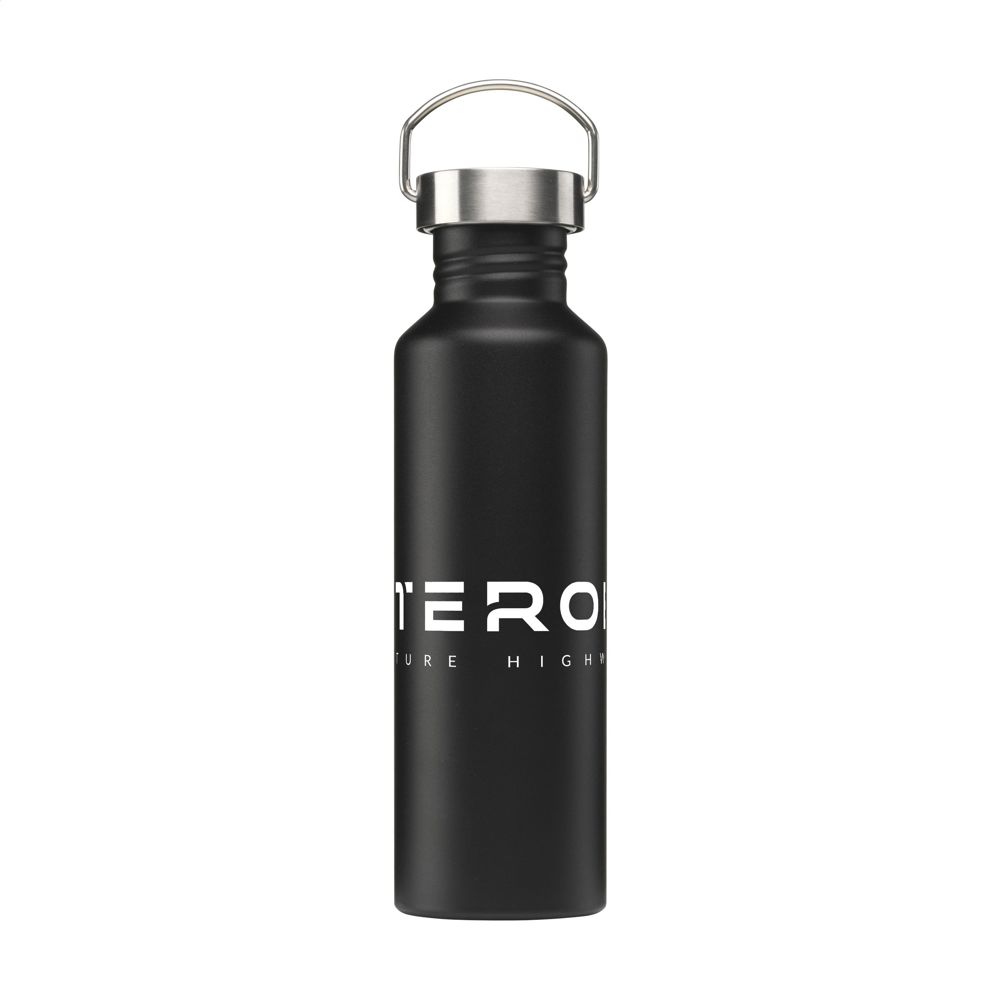 Nebraska RCS Recycled Steel 800 ml single wall - voor bedrijven en relatiegeschenken - Zwart