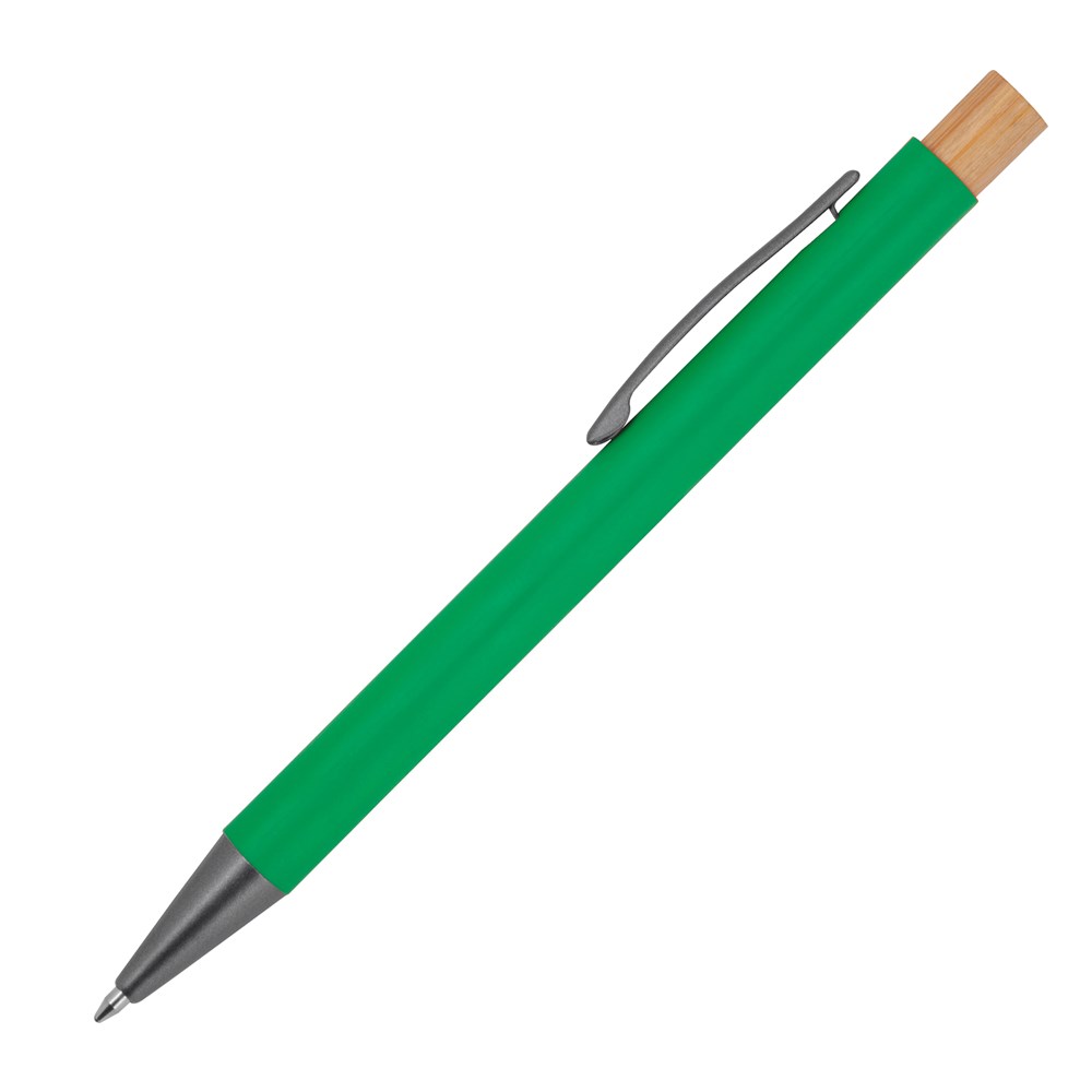 Pen van gerecycled aluminium met bamboe drukker