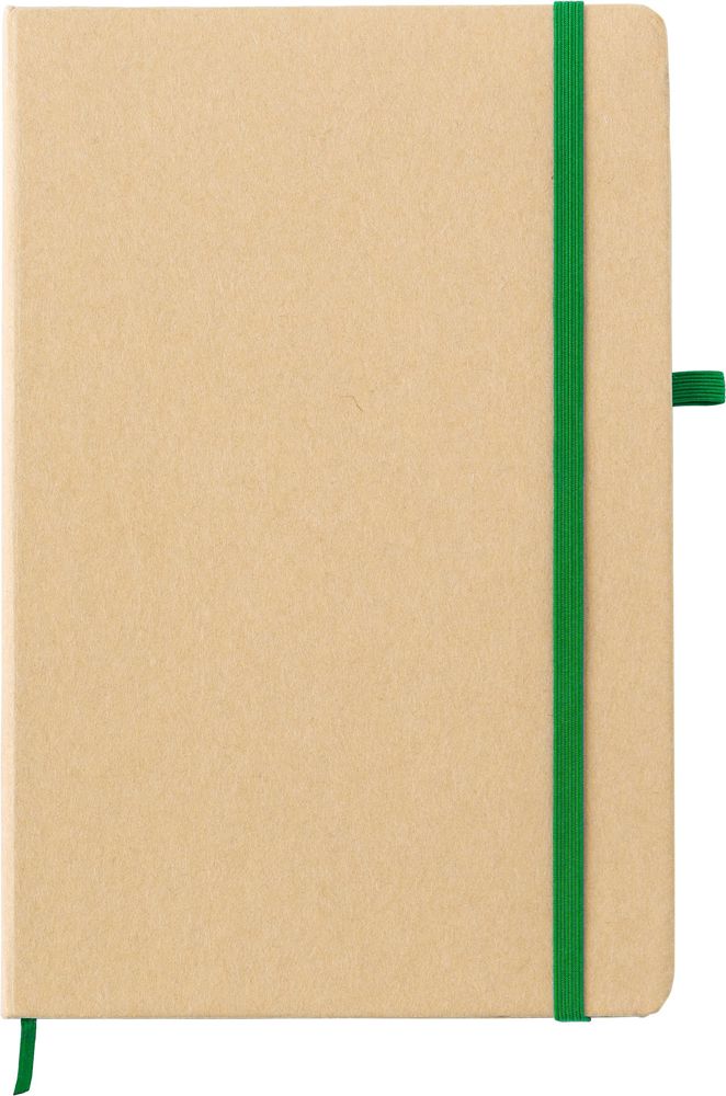 Steenpapier notitieboek Cora - bedrukt of onbedrukt verkrijgbaar - Groen