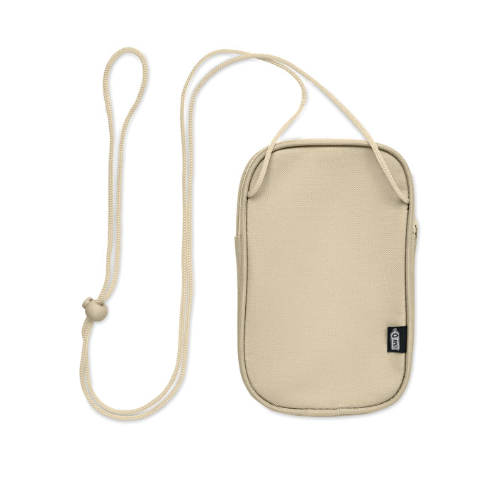KOROVIN POUCH - Crossbody reistas RPET - voor bedrijven en relatiegeschenken - beige