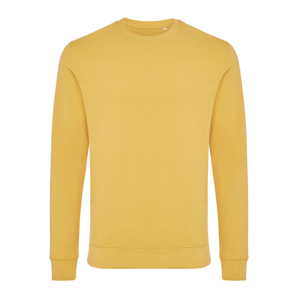 IQONIQ Zion gerecycled katoen sweater - voor bedrijven en relatiegeschenken - ochre yellow (± PMS 14-1041 TCX)
