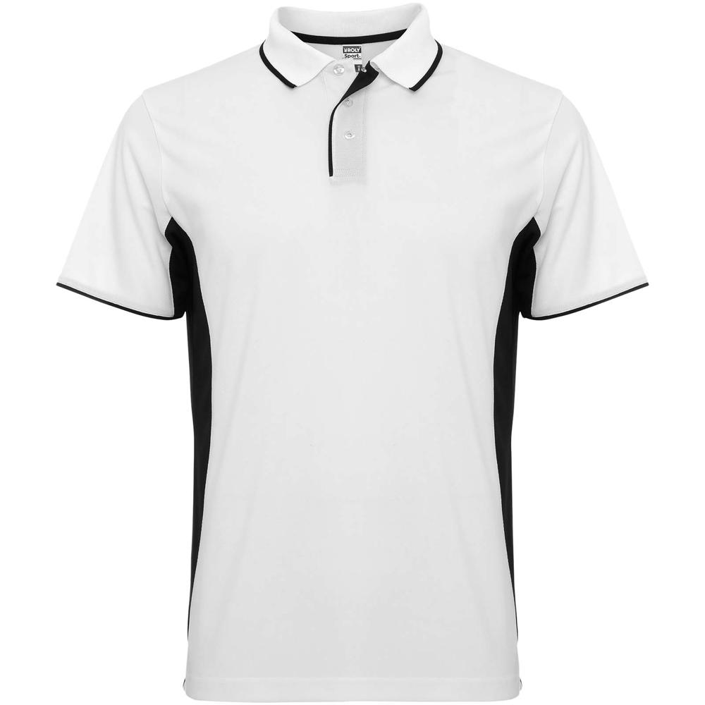 Montmelo unisex sportpolo met korte mouwen - voor bedrijven en relatiegeschenken - Wit, Zwart