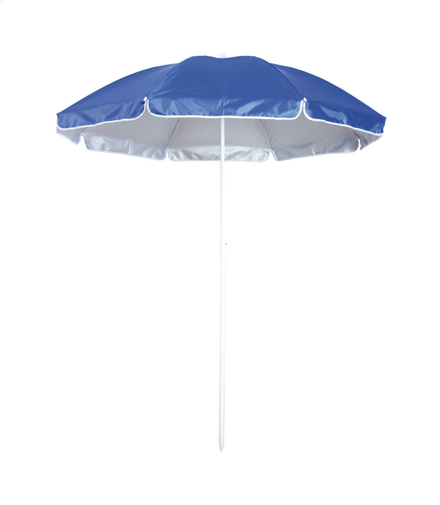 Kuramo - strand parasol - met logo of onbedrukt bestellen - Blauw/Wit