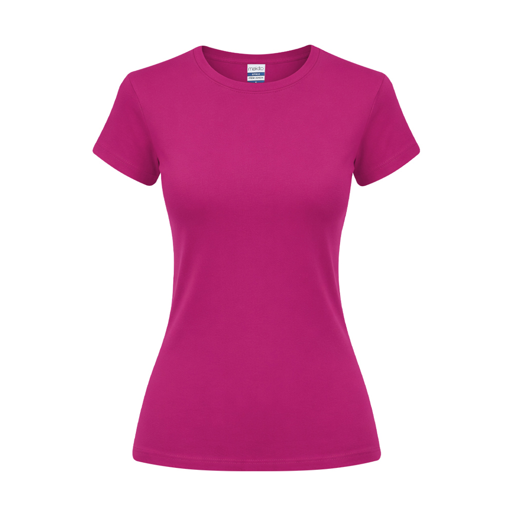 Dames Kleuren T-Shirt Epika - FUCSI