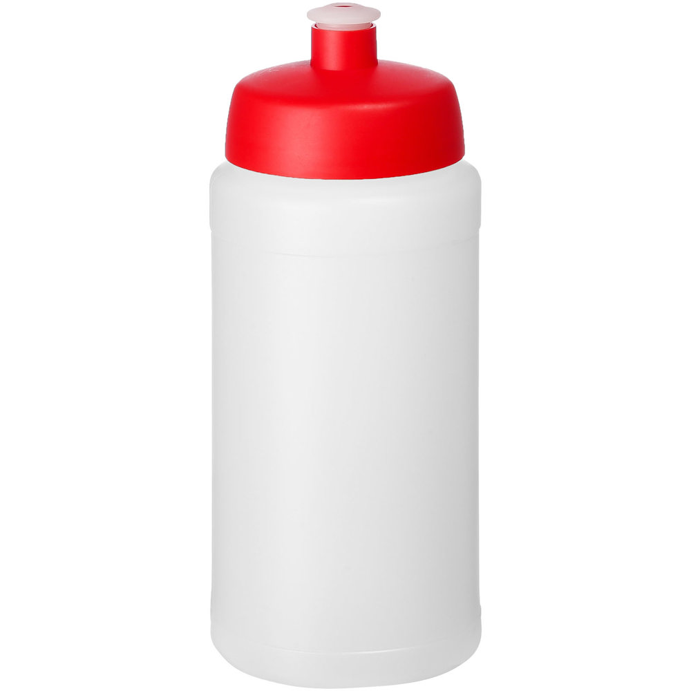 Baseline® Plus 500 ml drinkfles met sportdeksel - met logo of onbedrukt bestellen - Transparent, Rood