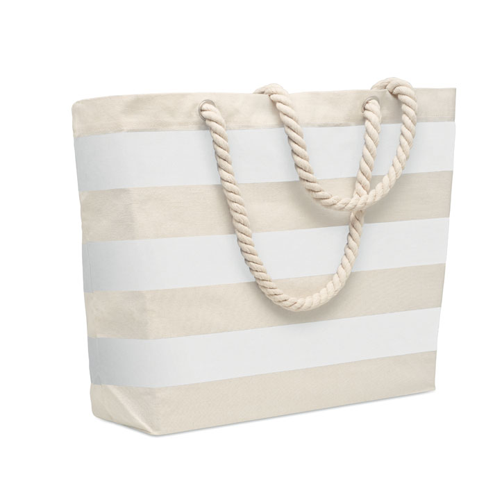 HEAVEN STRIPE - Katoenen strandtas 220 gr/m² - kopen of bedrukken - Wit