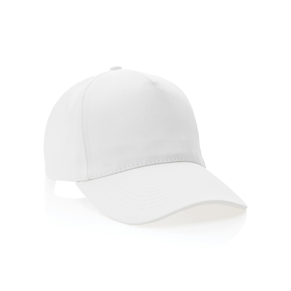 Impact AWARE™ 5 panel 280gr recycled katoenen cap - bedrukt of onbedrukt verkrijgbaar - wit (± PMS White)
