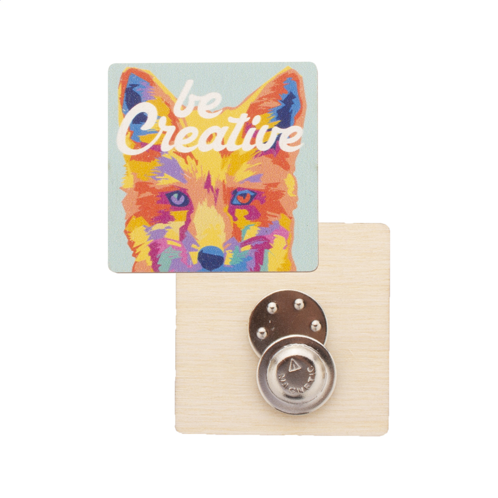 WooBadge - cutsom made magnetische badge - met logo of onbedrukt bestellen - vierkant