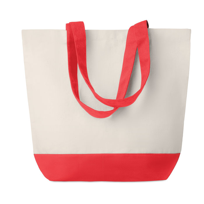 KLEUREN BAG - Canvas strandtas 280 g/m² - bedrukt of onbedrukt verkrijgbaar - Rood