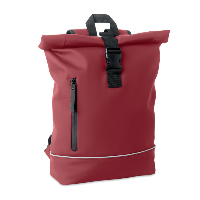 LAPTOSA - Laptop 15" rolltop PU rugzak - bedrukt of onbedrukt verkrijgbaar - bordeaux