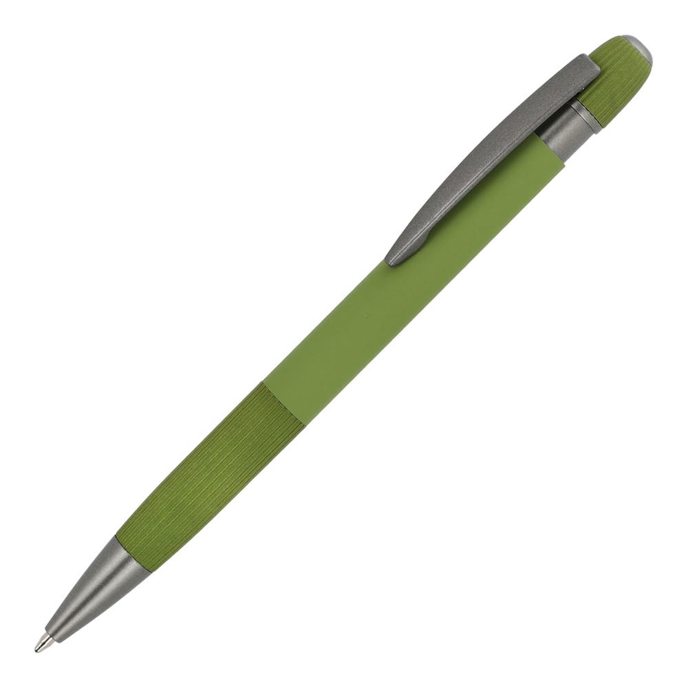 Aluminium balpen Toulouse Softtouch - met logo of onbedrukt bestellen - Olijfgroen