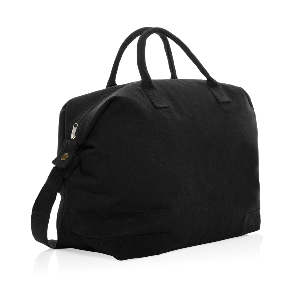 Kezar AWARE™ 500gsm gerecycled canvas deluxe weekendtas - kopen of bedrukken - zwart (± PMS Black)