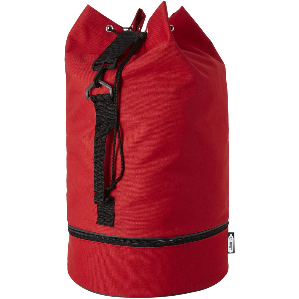 Retrend duffel bag van RPET 35L - bedrukt of onbedrukt verkrijgbaar - rood