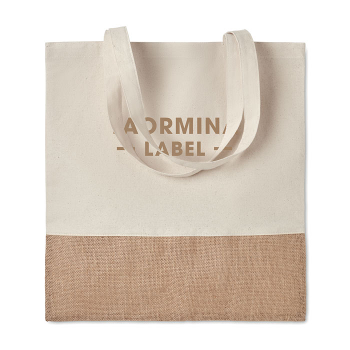 INDIA TOTE - Boodschappentas met jute - met logo of onbedrukt bestellen