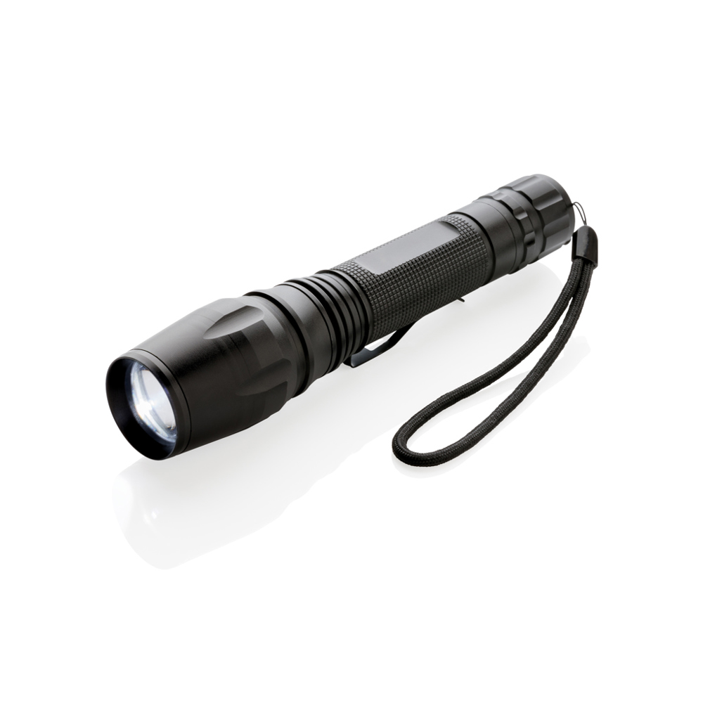 10W CREE zaklamp - bedrukt of onbedrukt verkrijgbaar - zwart (± PMS Black)