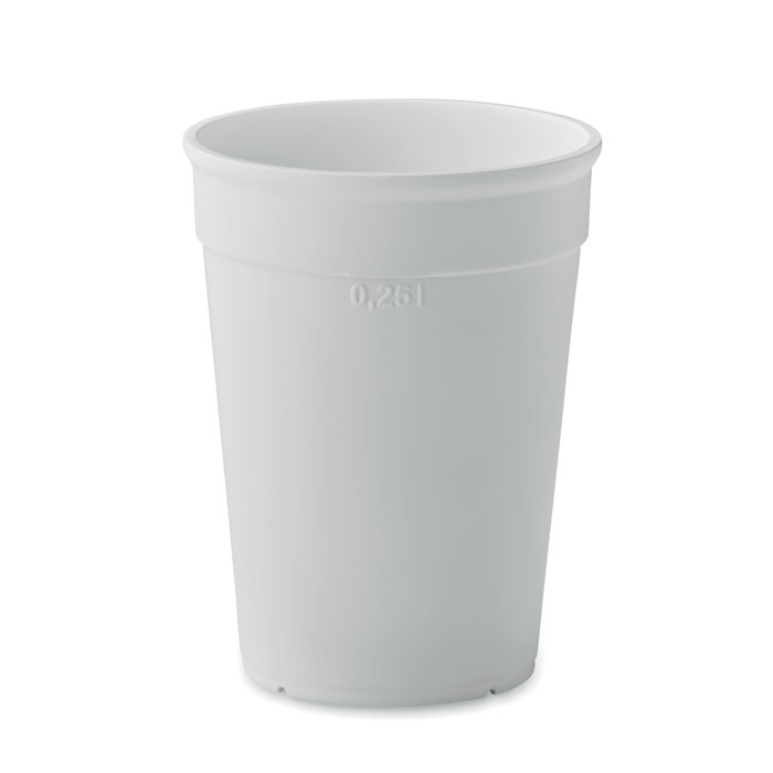 AWAYCUP - PP beker 250ml - voor bedrijven en relatiegeschenken - Wit