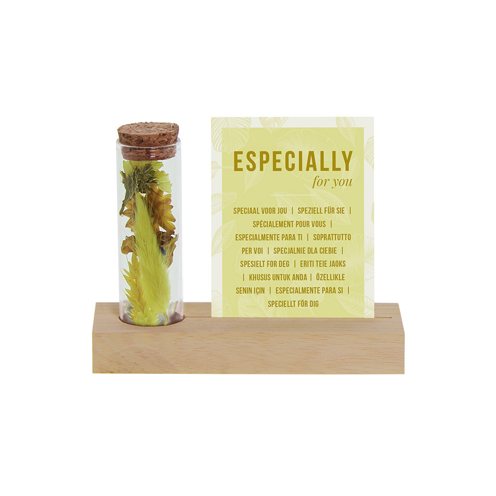 Dried Flowers - Cardholder & tube - met logo of onbedrukt bestellen - geel